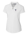 Texas Rangers Cutter & Buck Forge Stretch Womens Short Sleeve Polo White Mannequin Thumbnail Image