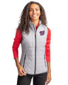 Washington Nationals Cutter & Buck Rainier PrimaLoft® Womens Eco Insulated Full Zip Puffer Vest Polished Medium Gray Front Thumbnail Image