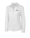 Denver Broncos Cutter & Buck Epic Easy Care Fine Twill Womens Long Sleeve Dress Shirt White Mannequin Thumbnail Image