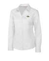 Baltimore Ravens Cutter & Buck Epic Easy Care Fine Twill Womens Long Sleeve Dress Shirt White Mannequin Thumbnail Image