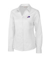Buffalo Bills Cutter & Buck Epic Easy Care Fine Twill Womens Long Sleeve Dress Shirt White Mannequin Thumbnail Image