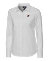 Arizona Cardinals Cutter & Buck Stretch Oxford Womens Long Sleeve Dress Shirt White Mannequin Thumbnail Image