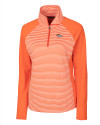 Denver Broncos Cutter & Buck Forge Tonal Stripe Stretch Half Zip Womens Top College Orange Mannequin Thumbnail Image