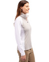 Denver Broncos Cutter & Buck Forge Tonal Stripe Stretch Half Zip Womens Top White/Polished Side Thumbnail Image