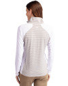 Denver Broncos Cutter & Buck Forge Tonal Stripe Stretch Half Zip Womens Top White/Polished Back Thumbnail Image