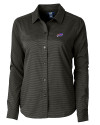 Buffalo Bills Cutter & Buck Versatech Geo Dobby Stretch Womens Long Sleeve Dress Shirt Black Mannequin Thumbnail Image