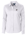 Atlanta Falcons Cutter & Buck Versatech Geo Dobby Stretch Womens Long Sleeve Dress Shirt White/Black Mannequin Thumbnail Image