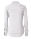 Carolina Panthers Cutter & Buck Versatech Geo Dobby Stretch Womens Long Sleeve Dress Shirt White/Black Mannequin Back Thumbnail Image