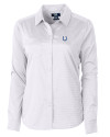 Indianapolis Colts Cutter & Buck Versatech Geo Dobby Stretch Womens Long Sleeve Dress Shirt White/Black Mannequin Thumbnail Image
