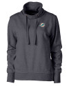 Miami Dolphins Cutter & Buck Saturday Cotton Blend Womens Funnel Neck Sweatshirt Charcoal Heather Mannequin Thumbnail Image