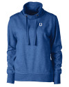 Indianapolis Colts Cutter & Buck Saturday Cotton Blend Womens Funnel Neck Sweatshirt Tour Blue Heather Mannequin Thumbnail Image