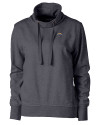 Los Angeles Chargers Cutter & Buck Saturday Cotton Blend Womens Funnel Neck Sweatshirt Charcoal Heather Mannequin Thumbnail Image