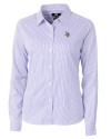 Minnesota Vikings Cutter & Buck Versatech Pinstripe Stretch Womens Long Sleeve Dress Shirt College Purple Mannequin Thumbnail Image
