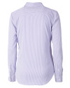 Minnesota Vikings Cutter & Buck Versatech Pinstripe Stretch Womens Long Sleeve Dress Shirt College Purple Mannequin Back Thumbnail Image