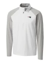 New England Patriots Cutter & Buck Response Lightweight Hybrid Quarter Zip Mens Pullover Windbreaker White Mannequin Thumbnail Image