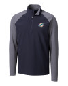 Miami Dolphins Cutter & Buck Response Lightweight Hybrid Quarter Zip Mens Pullover Windbreaker Liberty Navy Mannequin Thumbnail Image
