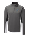 Detroit Lions Cutter & Buck Traverse Colorblock Stretch Quarter Zip Mens Pullover Elemental Grey Mannequin Thumbnail Image