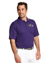 Baltimore Ravens Cutter & Buck Genre Textured Solid Mens Polo College Purple Front Thumbnail Image