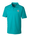 Miami Dolphins Cutter & Buck Genre Textured Solid Mens Polo Aqua Mannequin Thumbnail Image