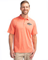 Denver Broncos Cutter & Buck Forge Heathered Stretch Mens Polo College Orange Heather Front Thumbnail Image