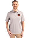 Cincinnati Bengals Cutter & Buck Forge Heathered Stretch Mens Polo Polished Heather Front Thumbnail Image