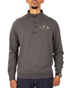 Baltimore Ravens Cutter & Buck Saturday Cotton Blend Mens Mock Pullover Sweatshirt Charcoal Heather Front Thumbnail Image