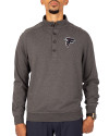 Atlanta Falcons Cutter & Buck Saturday Cotton Blend Mens Mock Pullover Sweatshirt Charcoal Heather Front Thumbnail Image