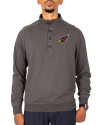 View image 1: Arizona Cardinals Cutter & Buck Saturday Cotton Blend Mens Mock Pullover Sweatshirt Charcoal Heather Front