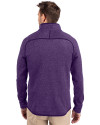 Minnesota Vikings Cutter & Buck Mainsail Sweater-Knit Mens Half Zip Pullover Jacket College Purple Heather Back Thumbnail Image