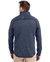 Denver Broncos Cutter & Buck Mainsail Sweater-Knit Mens Half Zip Pullover Jacket Liberty Navy Heather Back Thumbnail Image