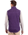 Baltimore Ravens Cutter & Buck Mainsail Sweater-Knit Mens Full Zip Vest College Purple Heather Back Thumbnail Image