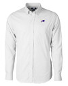 Buffalo Bills Cutter & Buck Versatech Tattersall Stretch Mens Long Sleeve Dress Shirt Charcoal Mannequin Thumbnail Image