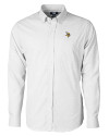 Minnesota Vikings Cutter & Buck Versatech Tattersall Stretch Mens Long Sleeve Dress Shirt Charcoal Mannequin Thumbnail Image