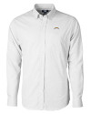 View image 3: Los Angeles Chargers Cutter & Buck Versatech Tattersall Stretch Mens Long Sleeve Dress Shirt Charcoal Mannequin