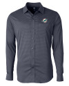 Miami Dolphins Cutter & Buck Versatech Geo Dobby Stretch Mens Long Sleeve Dress Shirt Liberty Navy Mannequin Thumbnail Image