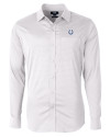 Indianapolis Colts Cutter & Buck Versatech Geo Dobby Stretch Mens Long Sleeve Dress Shirt White/Black Mannequin Thumbnail Image