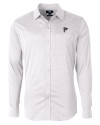 Atlanta Falcons Cutter & Buck Versatech Geo Dobby Stretch Mens Long Sleeve Dress Shirt White/Black Mannequin Thumbnail Image