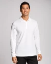 View image 7: Cutter & Buck Advantage Recycled Cotton-Blend Pique Mens Big & Tall Long Sleeve Polo White Front 6
