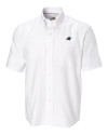 Carolina Panthers Cutter & Buck Epic Easy Care Nailshead Mens Short Sleeve Dress Shirt White Mannequin Thumbnail Image