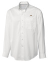 Los Angeles Chargers Cutter & Buck Epic Easy Care Fine Twill Mens Long Sleeve Dress Shirt White Mannequin Thumbnail Image