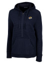 Los Angeles Rams Cutter & Buck Womens Coastal Half-Zip Hoodie Liberty Navy Mannequin Thumbnail Image