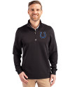 Indianapolis Colts Cutter & Buck Traverse Stretch Eco Quarter Zip Mens Big and Tall Pullover Black Front Thumbnail Image
