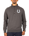 Indianapolis Colts Cutter & Buck Saturday Cotton Blend Mens Big and Tall  Mock Pullover Sweatshirt Charcoal Heather Front Thumbnail Image