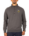 Minnesota Vikings Cutter & Buck Saturday Cotton Blend Mens Big and Tall  Mock Pullover Sweatshirt Charcoal Heather Front Thumbnail Image