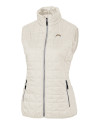 Los Angeles Chargers Cutter & Buck Rainier PrimaLoft® Womens Eco Insulated Full Zip Puffer Vest Coconut Mannequin Thumbnail Image