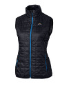 Los Angeles Chargers Cutter & Buck Rainier PrimaLoft® Womens Eco Insulated Full Zip Puffer Vest Dark Navy Mannequin Thumbnail Image