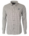 Carolina Panthers Cutter & Buck Versatech Multi Check Stretch Mens Big and Tall Long Sleeve Dress Shirt Black Mannequin Thumbnail Image