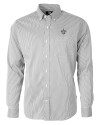 New Orleans Saints Cutter & Buck Versatech Pinstripe Stretch Mens Big and Tall Dress Shirt Black Mannequin Thumbnail Image