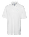 Los Angeles Chargers Cutter & Buck CB Drytec Genre Textured Solid Mens Big and Tall Polo White Mannequin Thumbnail Image
