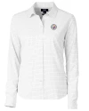 Pittsburgh Steelers Cutter & Buck Versatech Tattersall Stretch Womens Long Sleeve Dress Shirt Charcoal Mannequin Thumbnail Image